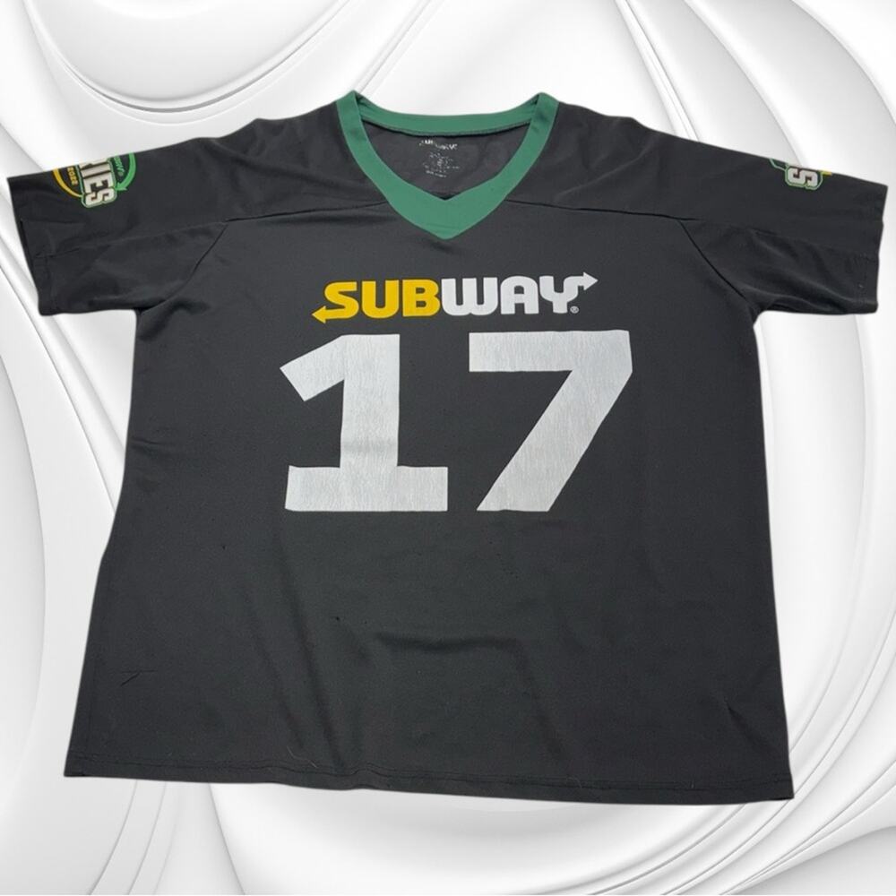 SUBWAY Men’s XXL Black Jersey 17 GARLIC ROAST BEEF Employee